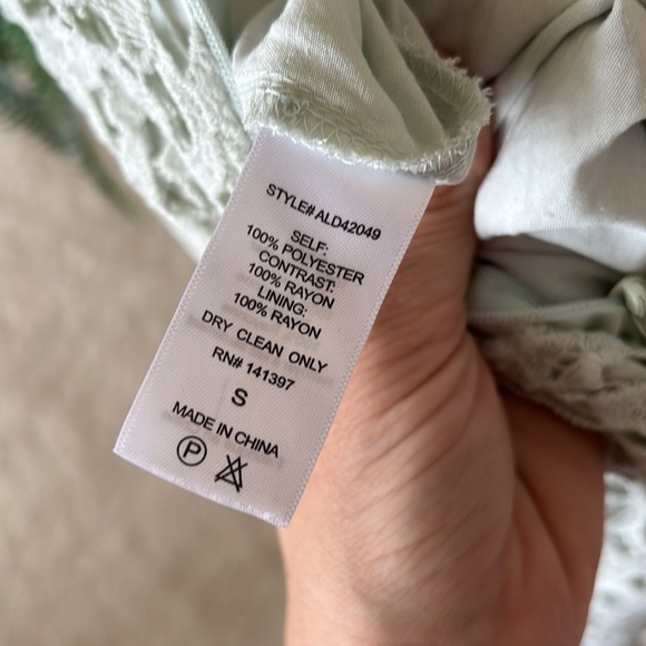 ASTR THE LABEL Lace A Line Midi Dress in Mint Green Eyelet Spaghetti Strap - Picture 14 of 14